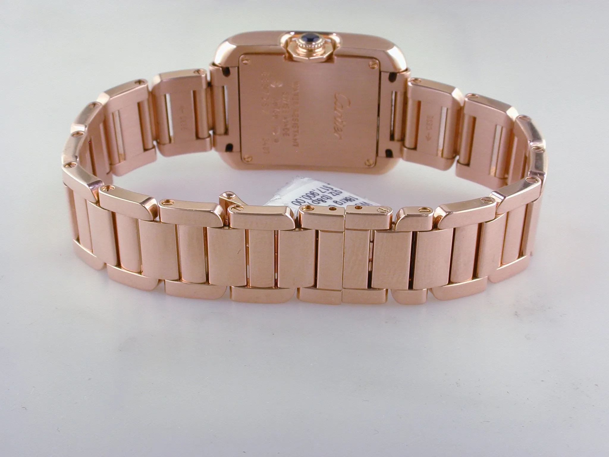 Pre-Owned Cartier Tank Anglaise 18k Rose Gold Quartz Watch W5310013
