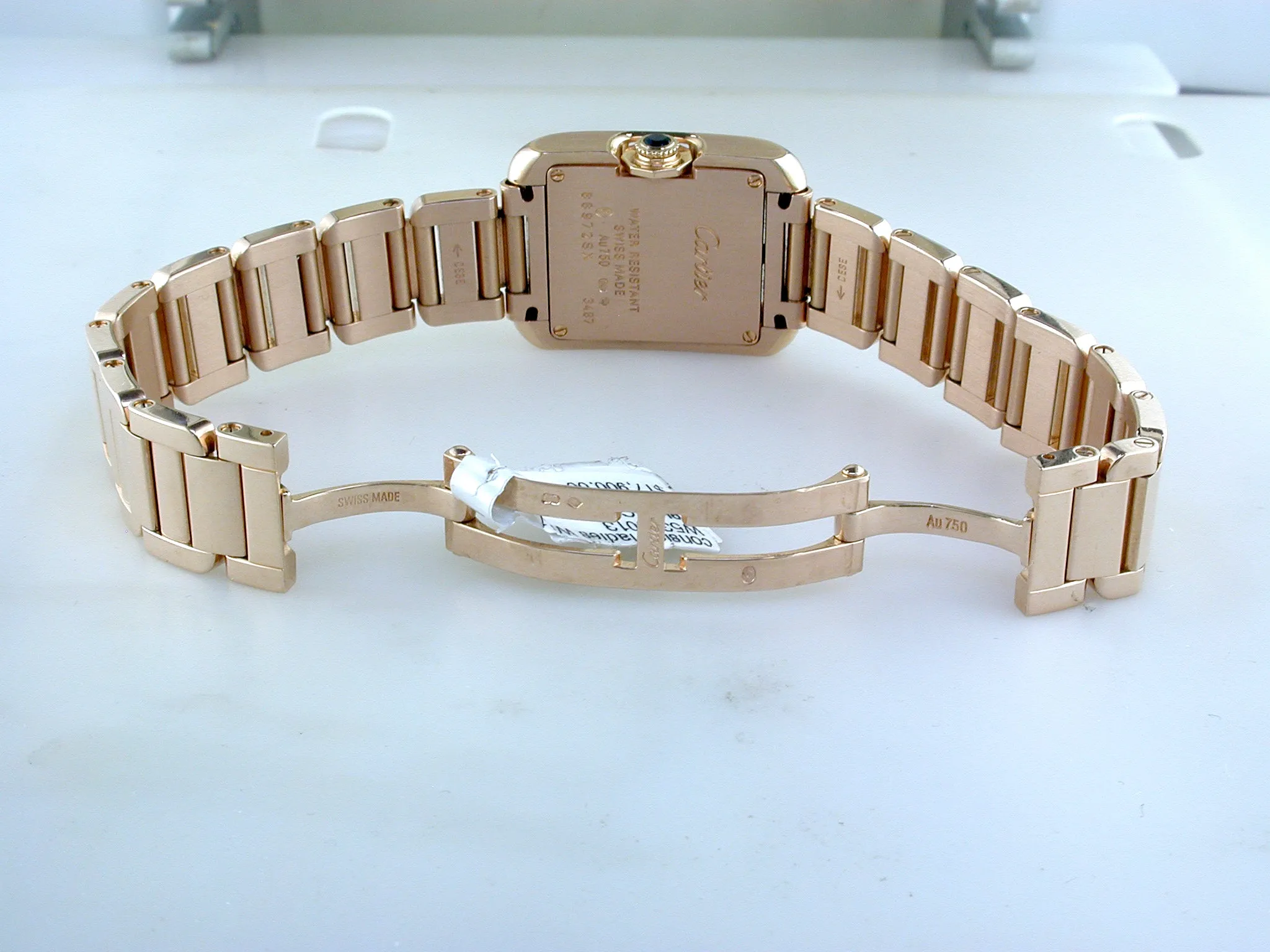 Pre-Owned Cartier Tank Anglaise 18k Rose Gold Quartz Watch W5310013