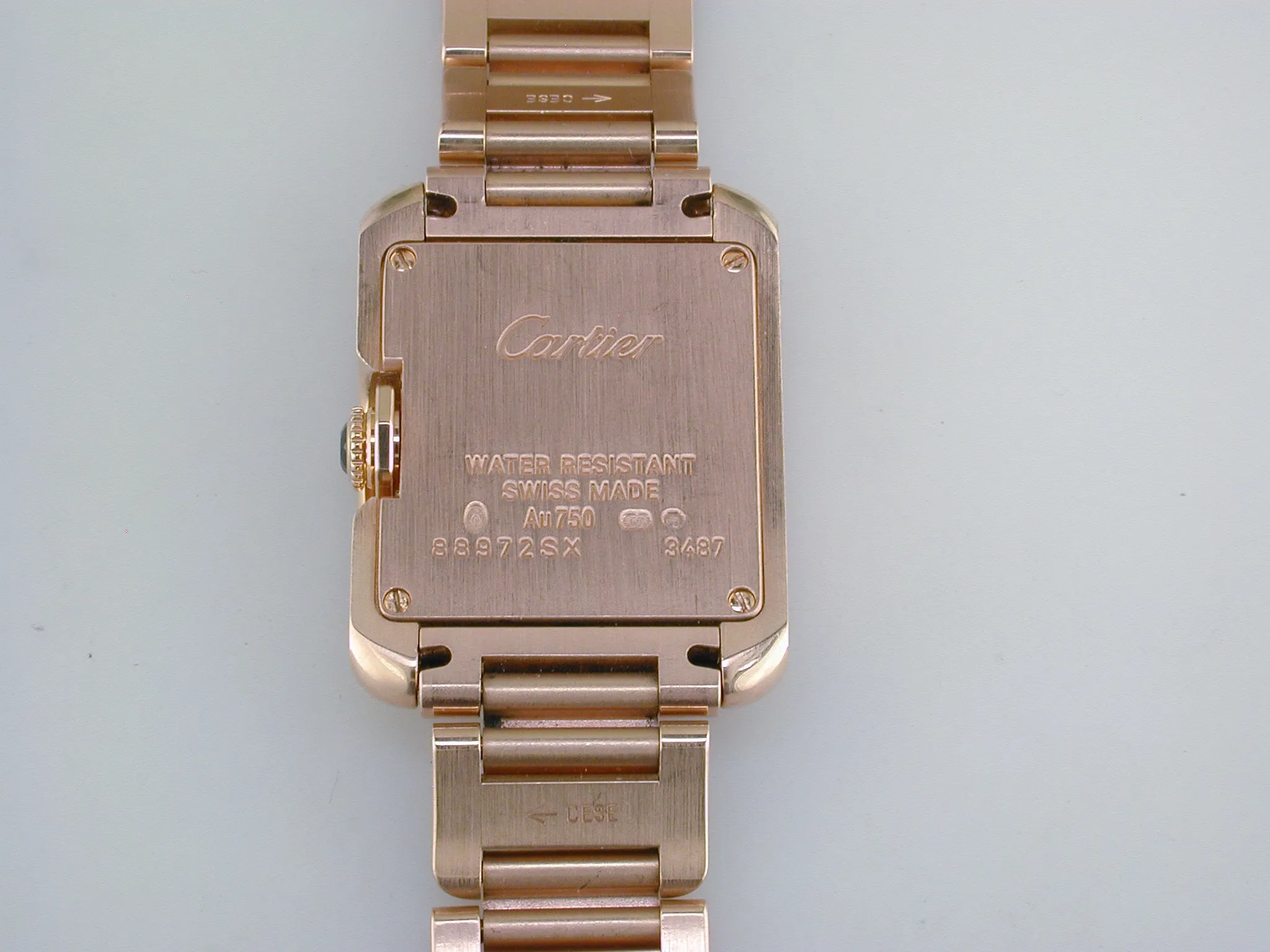 Pre-Owned Cartier Tank Anglaise 18k Rose Gold Quartz Watch W5310013