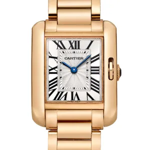 Pre-Owned Cartier Tank Anglaise 18k Rose Gold Quartz Watch W5310013