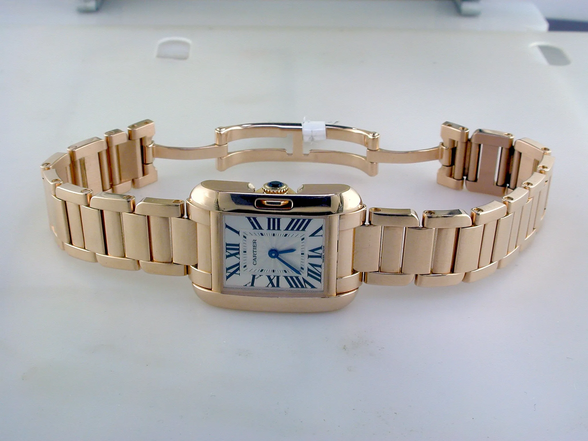 Pre-Owned Cartier Tank Anglaise 18k Rose Gold Quartz Watch W5310013