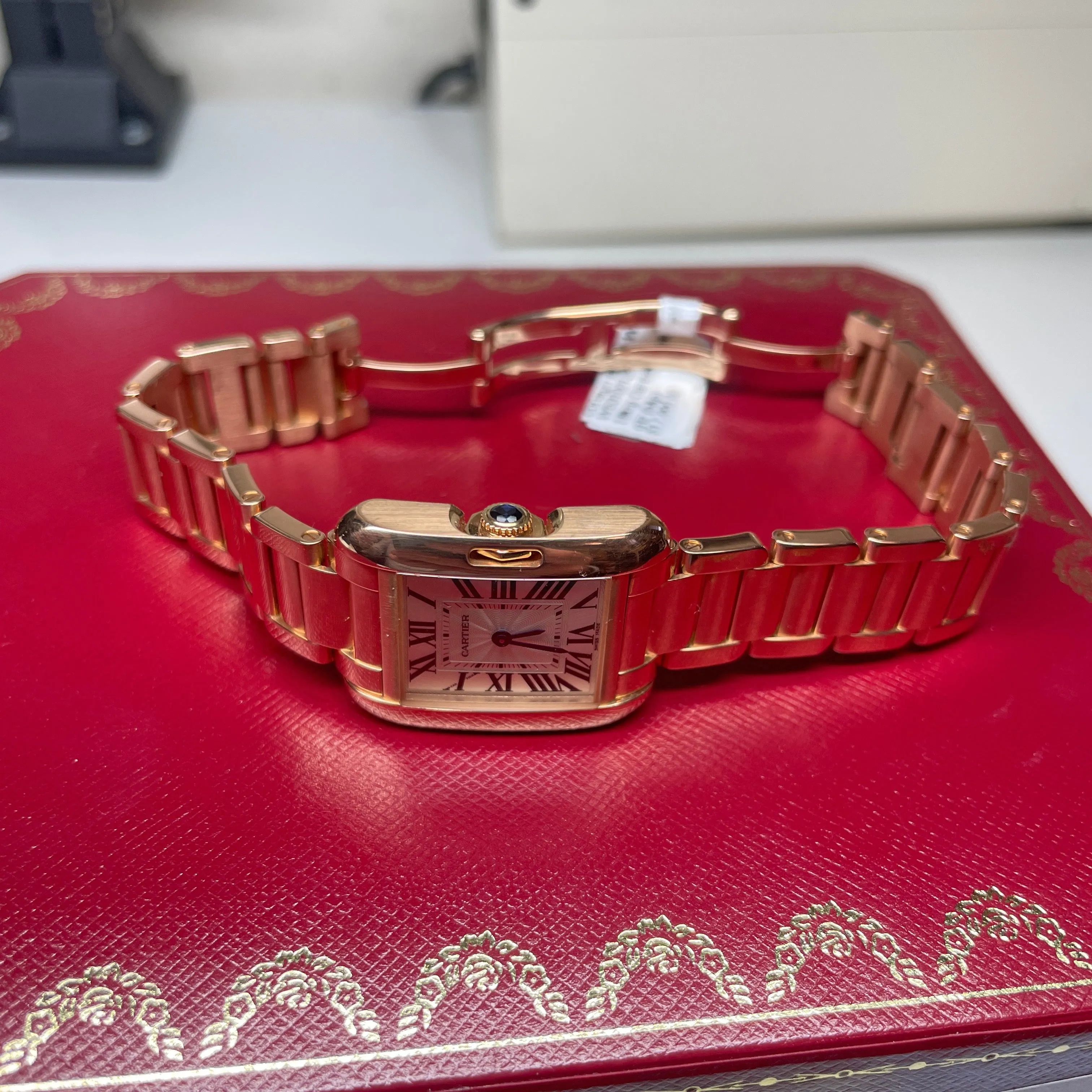Pre-Owned Cartier Tank Anglaise 18k Rose Gold Quartz Watch W5310013