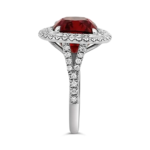 Red Spinel & Diamond Tiffany Ring