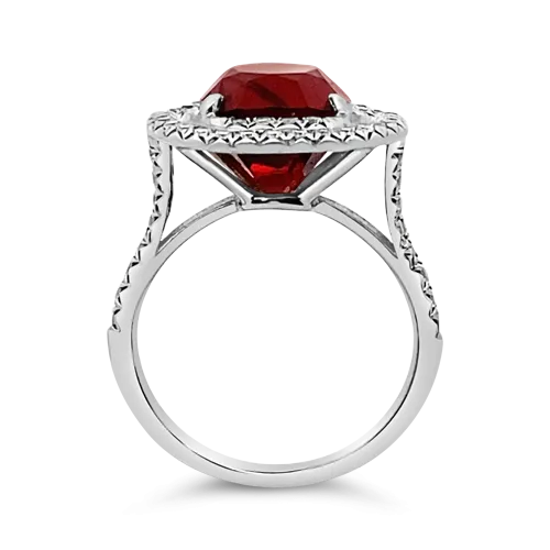 Red Spinel & Diamond Tiffany Ring