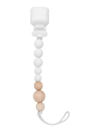 Silicone & Wood Clip - Snow White