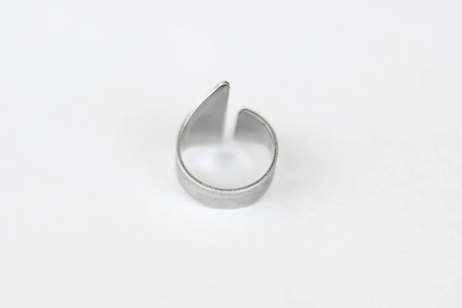 Silver front open ring, adjustable ring, wrapped ring, minimalist jewelry, cuff stacking ring, girl, birthday gift for her, asymmetric ring