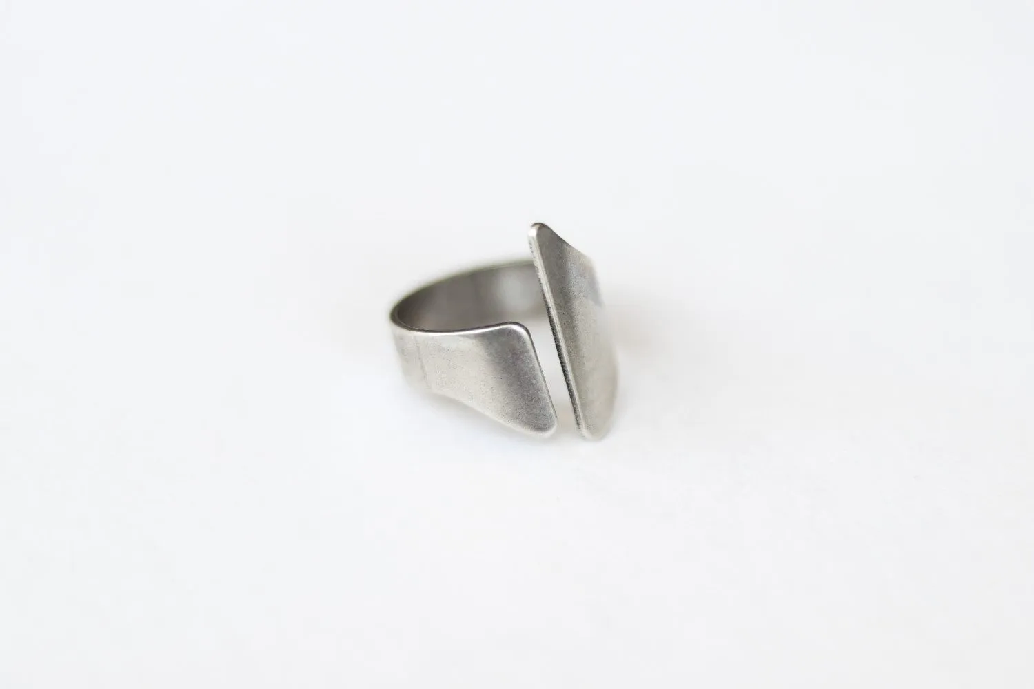 Silver front open ring, adjustable ring, wrapped ring, minimalist jewelry, cuff stacking ring, girl, birthday gift for her, asymmetric ring