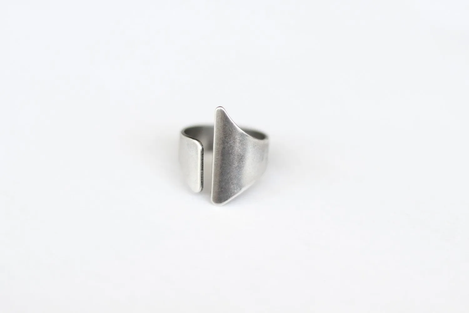 Silver front open ring, adjustable ring, wrapped ring, minimalist jewelry, cuff stacking ring, girl, birthday gift for her, asymmetric ring
