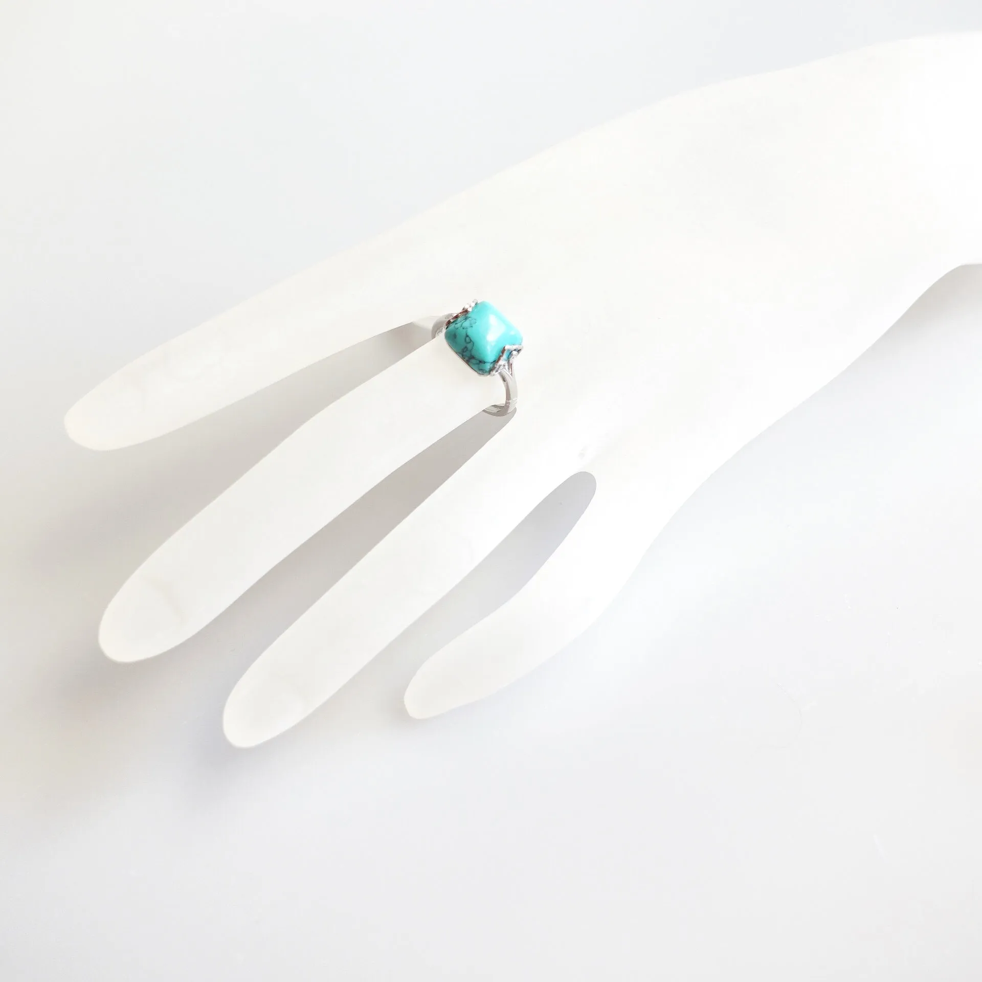Silver Square Turquoise Ring