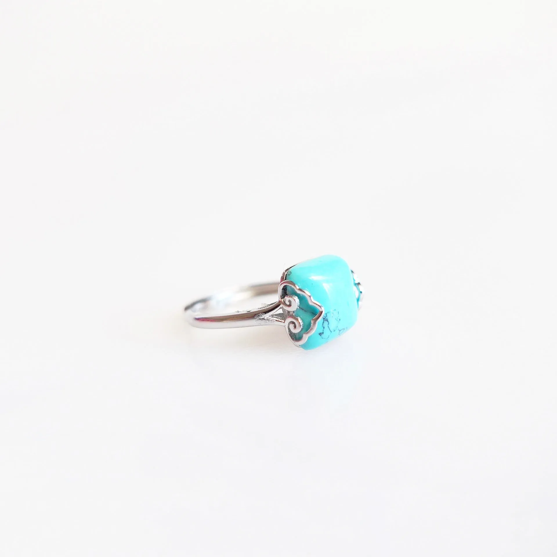 Silver Square Turquoise Ring