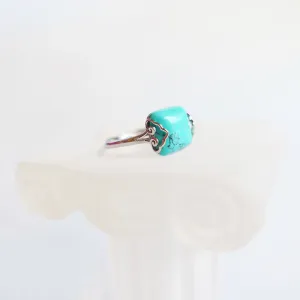 Silver Square Turquoise Ring