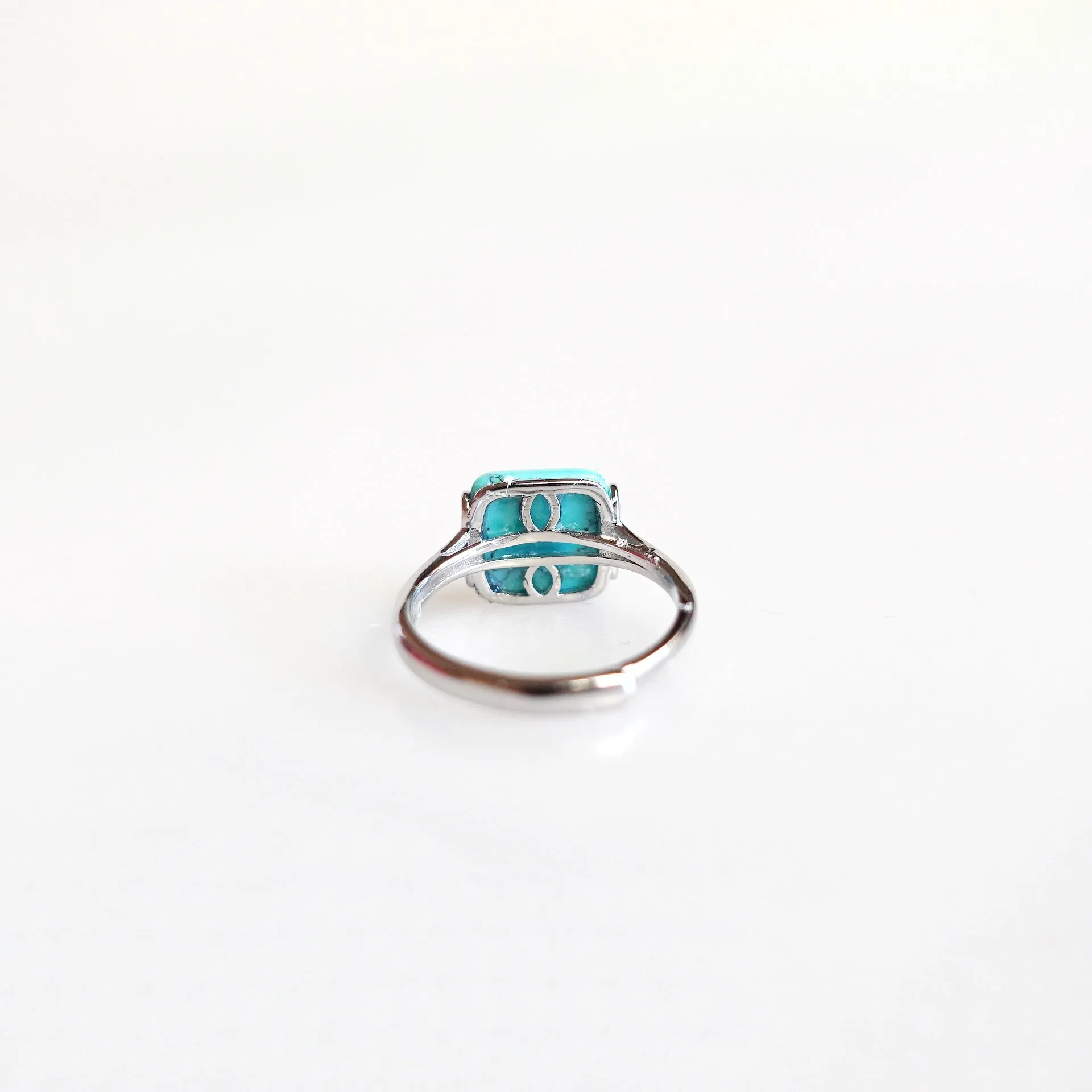 Silver Square Turquoise Ring