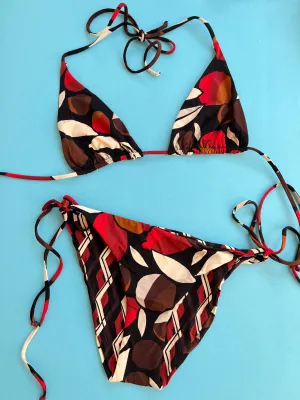Siyu: Selma Reversible Tie Side Bikini Bottom - Black Multi