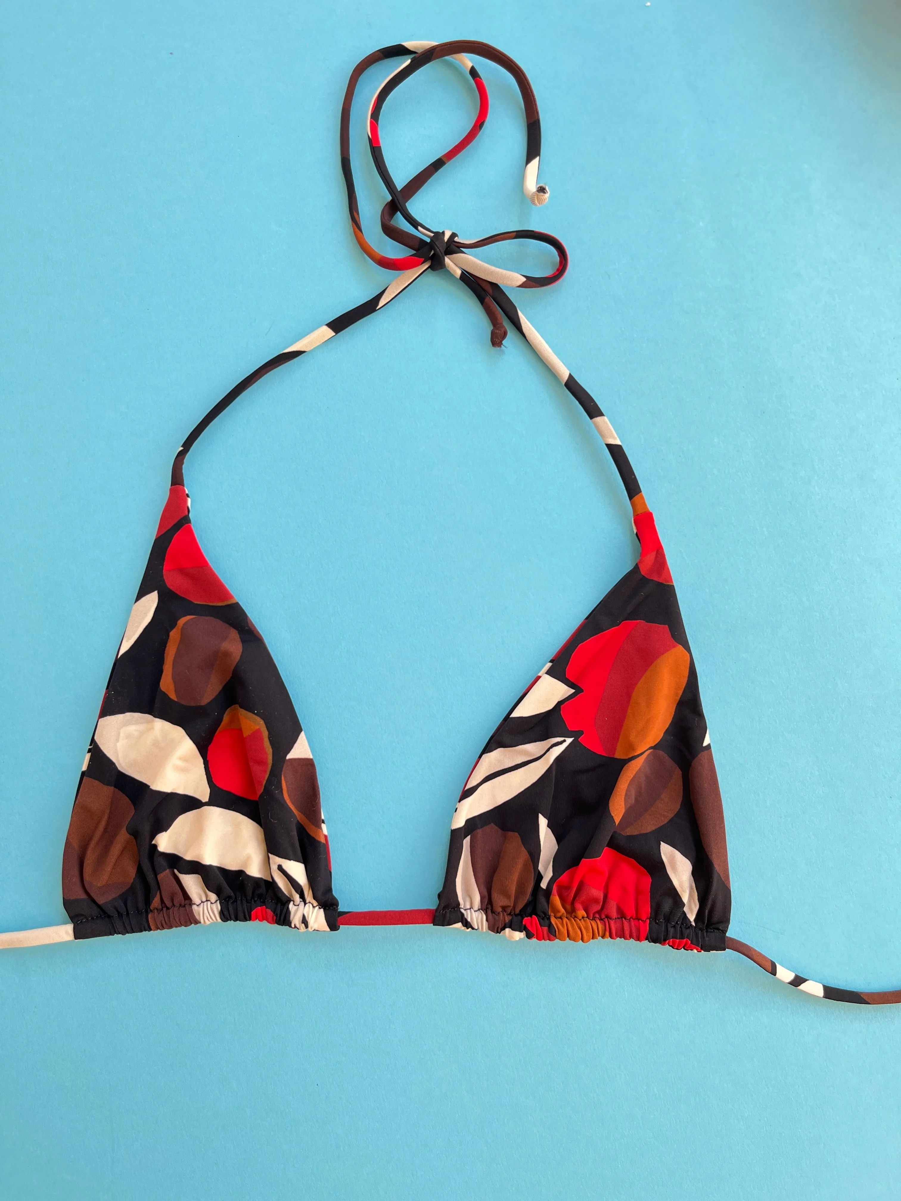Siyu: Selma Reversible Triangle Bikini Top - Black Multi