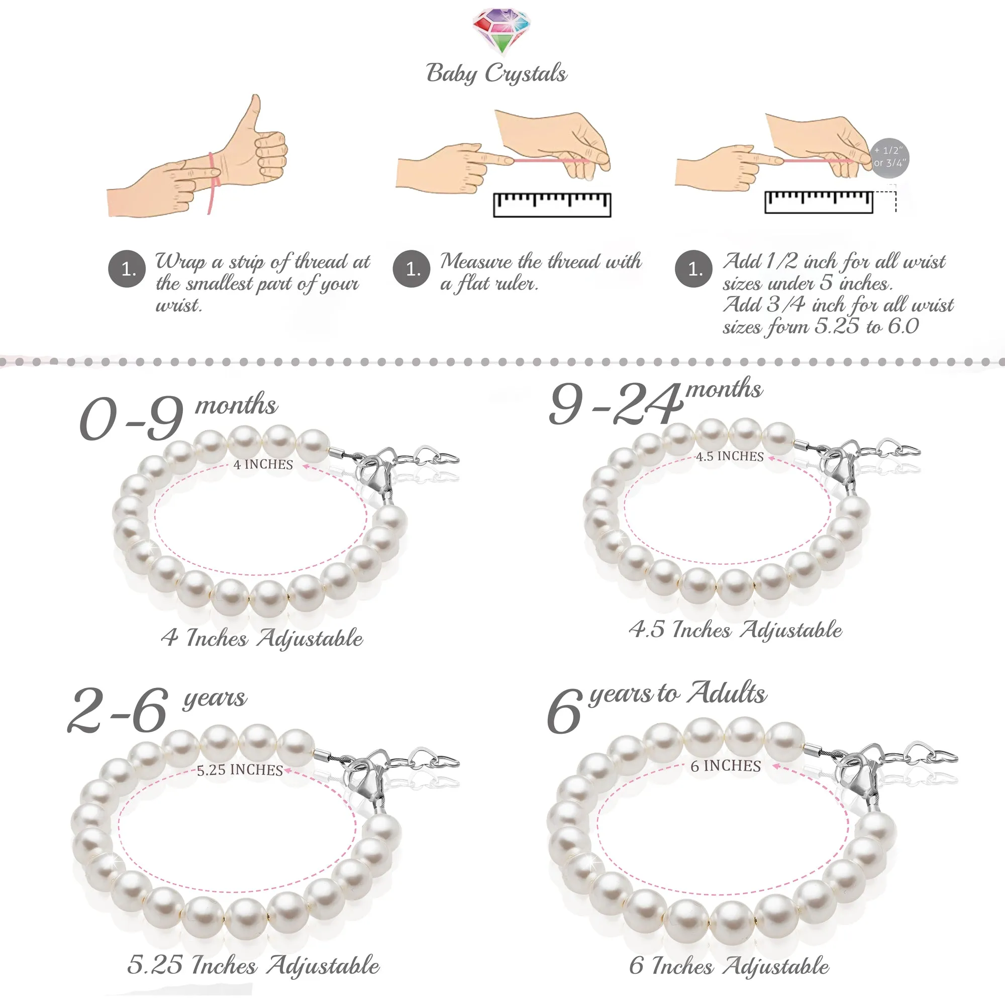 Sterling Silver White Pearl Bracelet for Girls