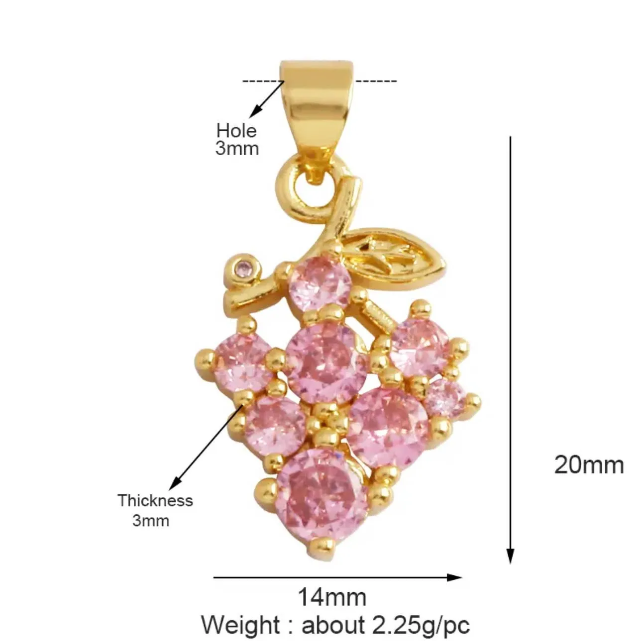 Strawberry Cluster Charm For Charm Bar & Charm Necklace