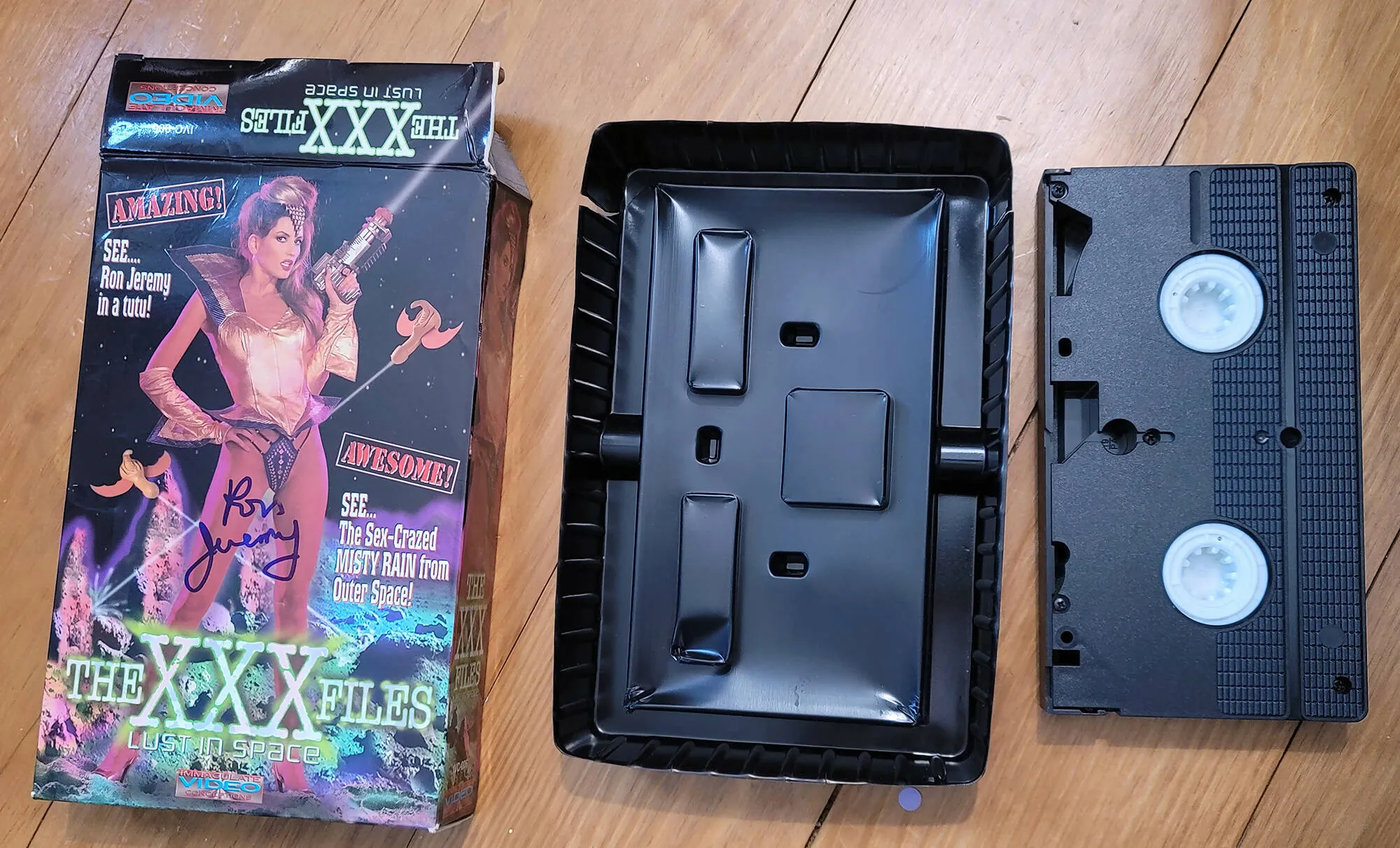 The XXX Files: Lust in Space (1995) Adult VHS Big Box - AUTOGRAPHED by RON JEREMY