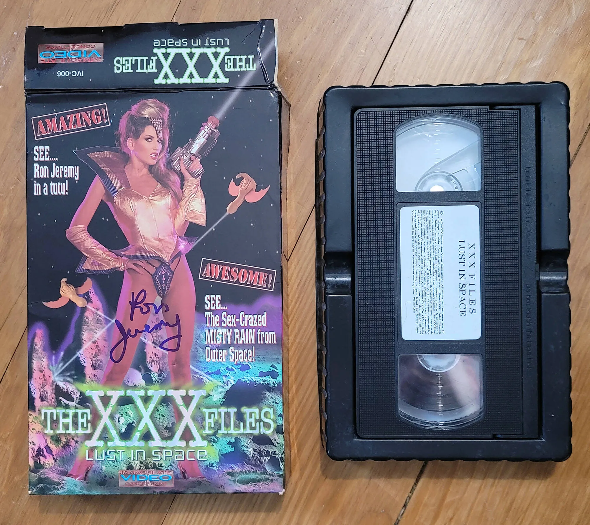 The XXX Files: Lust in Space (1995) Adult VHS Big Box - AUTOGRAPHED by RON JEREMY
