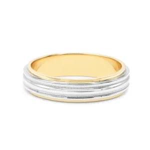 Tiffany 6mm Band Ring - 18ct Yellow Gold & Platinum