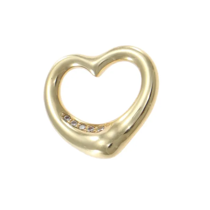 Tiffany & Co. Elsa Peretti Diamond Heart Necklace Pendant 18k Yellow Gold Small