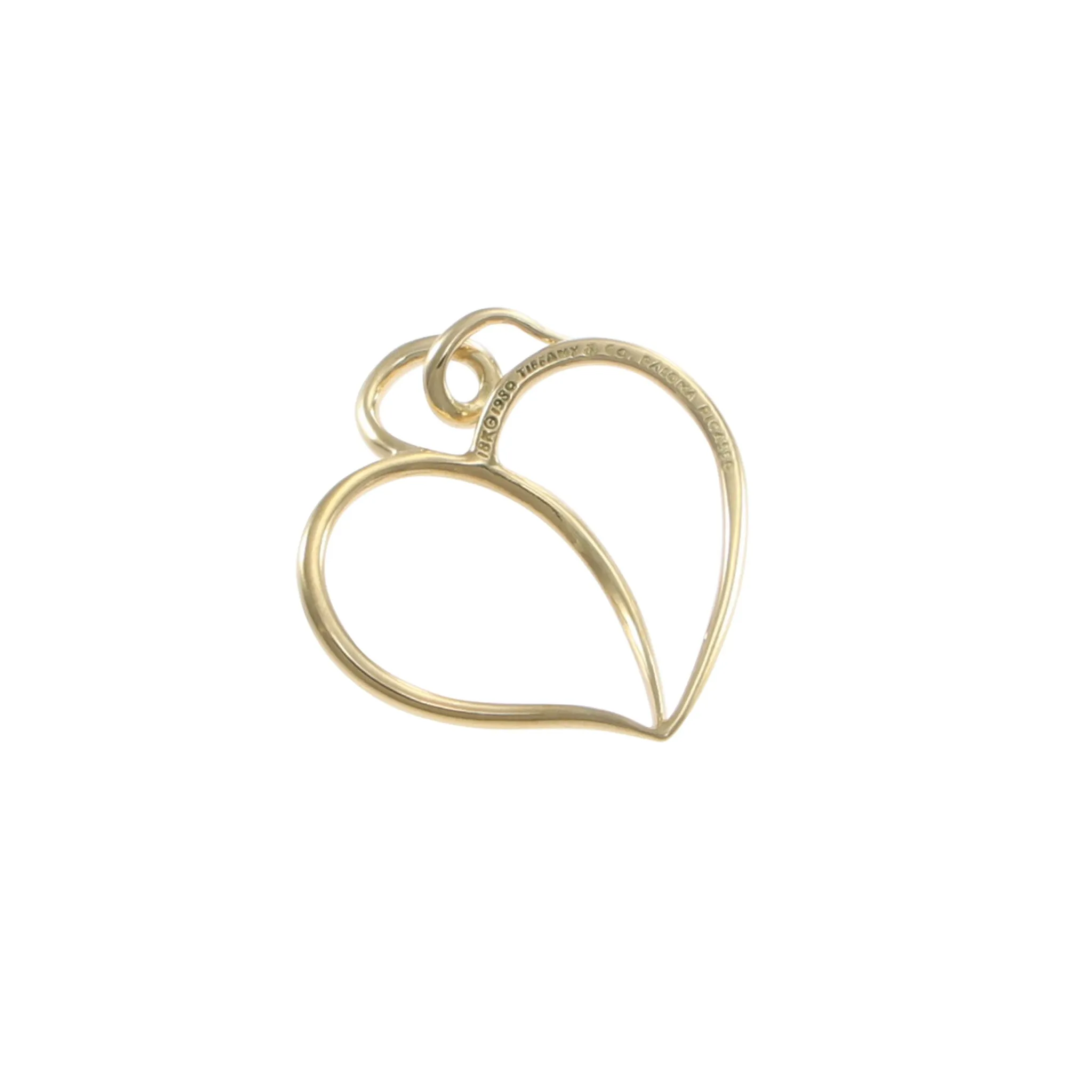 Tiffany & Co. Paloma Picasso Large Open Heart Necklace Pendant 18k Yellow Gold