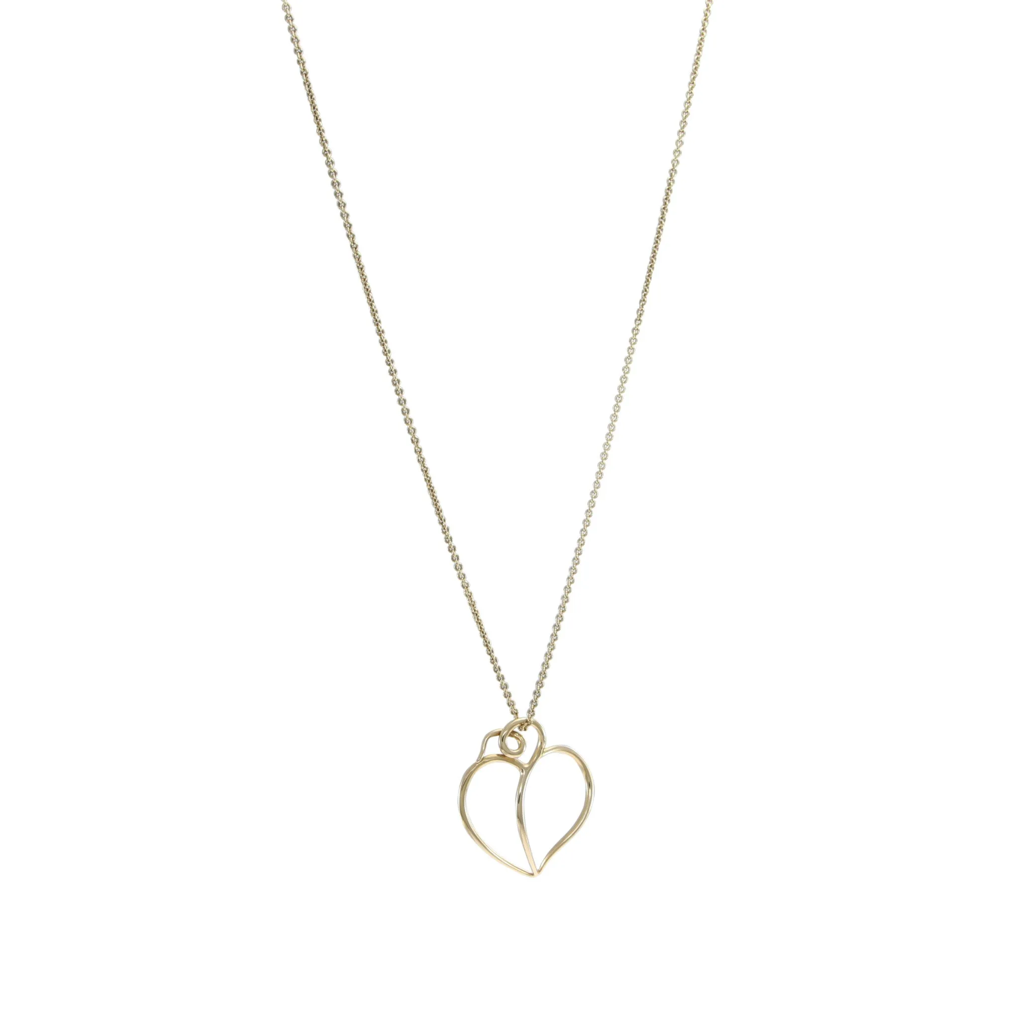 Tiffany & Co. Paloma Picasso Large Open Heart Pendant Necklace 18k Yellow Gold