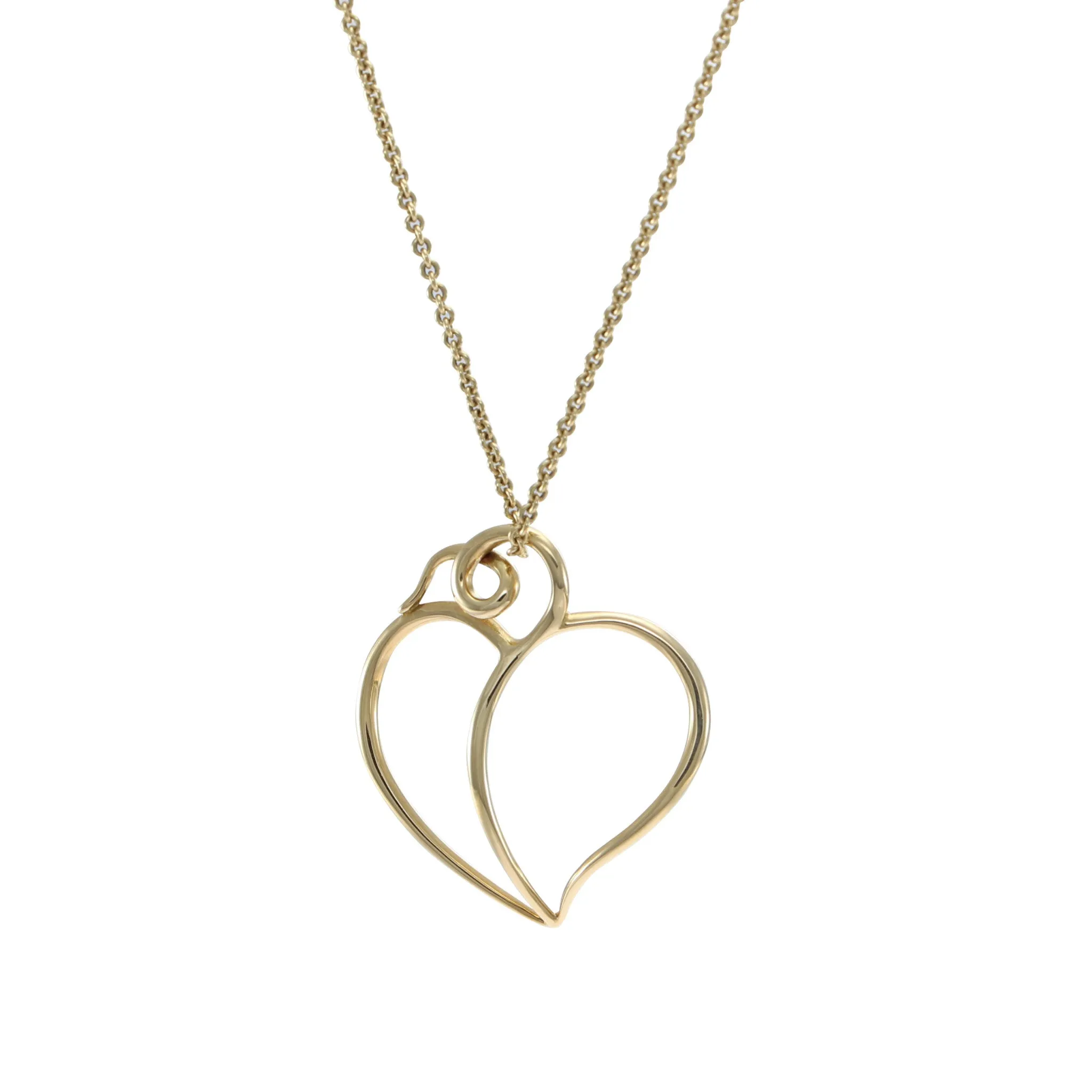 Tiffany & Co. Paloma Picasso Large Open Heart Pendant Necklace 18k Yellow Gold