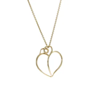 Tiffany & Co. Paloma Picasso Large Open Heart Pendant Necklace 18k Yellow Gold