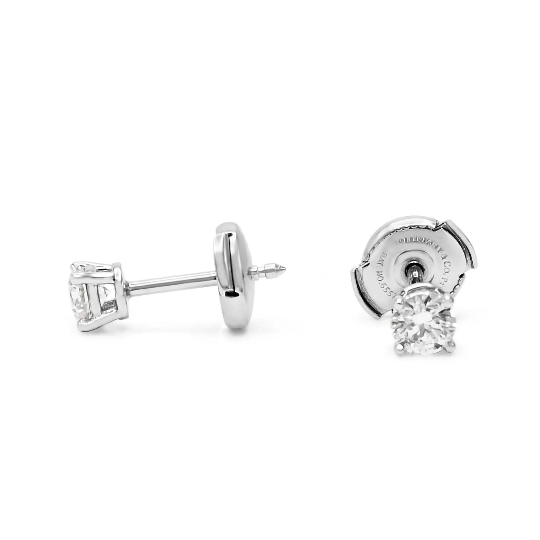 Tiffany Certificated Brilliant Cut Diamond Earstuds