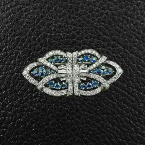 Tiffany Estate Sapphire & Diamond Pin/Clips