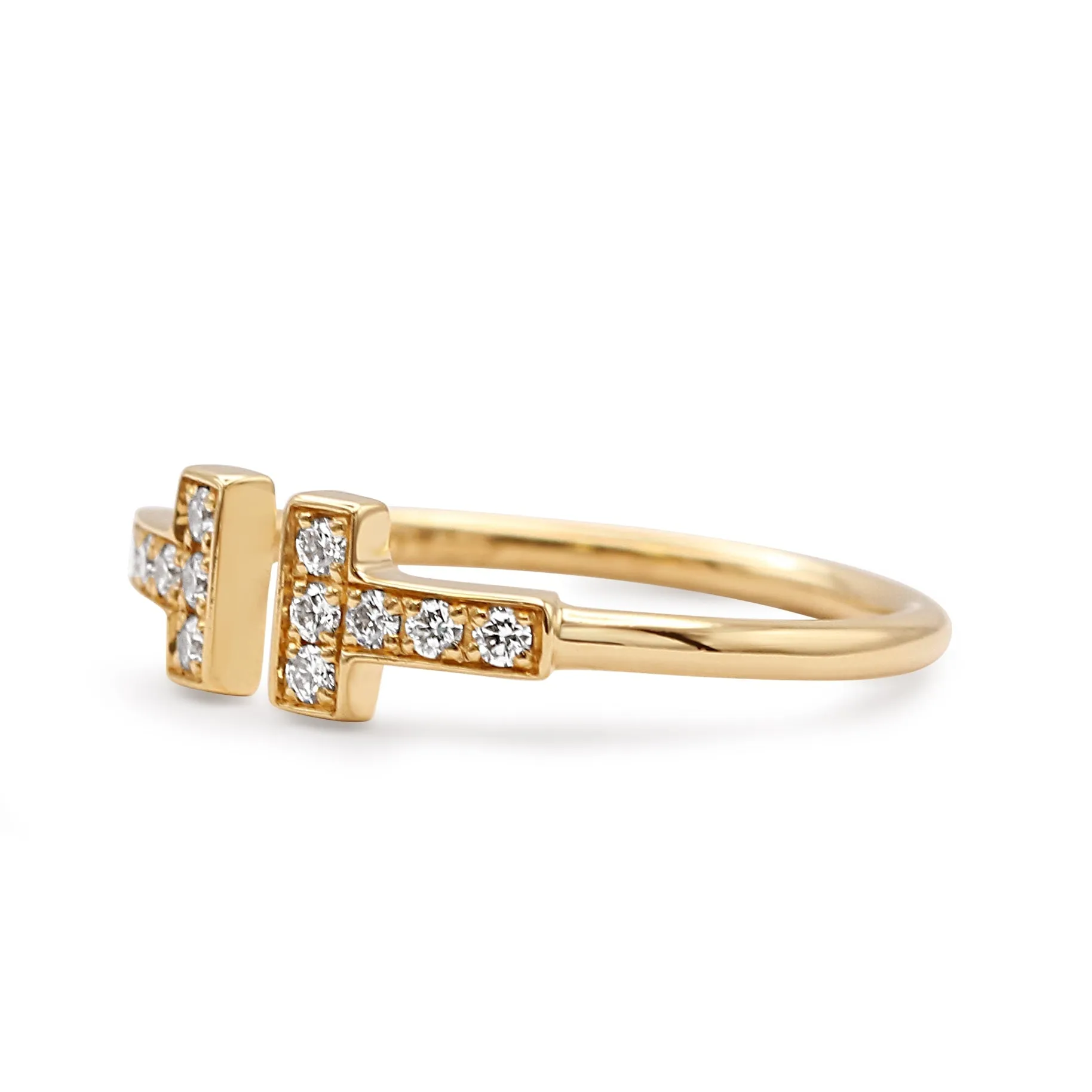 Tiffany T Diamond Wire Ring - 18ct Yellow Gold