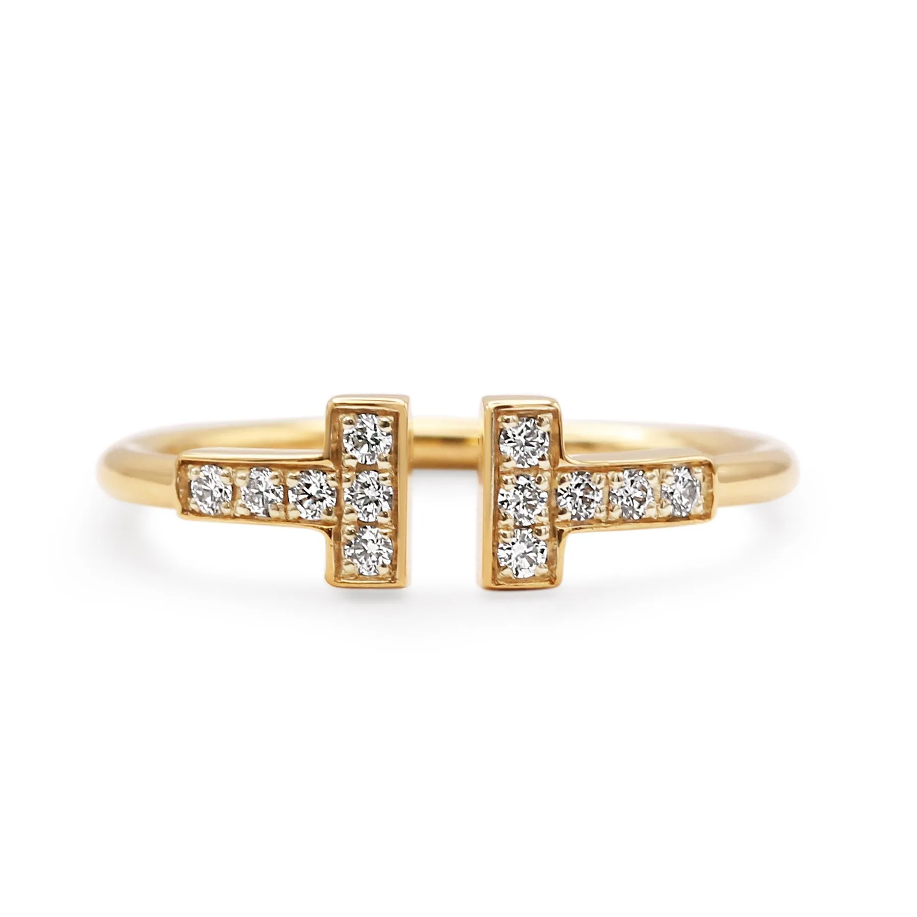 Tiffany T Diamond Wire Ring - 18ct Yellow Gold
