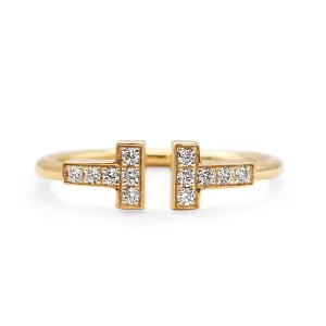 Tiffany T Diamond Wire Ring - 18ct Yellow Gold