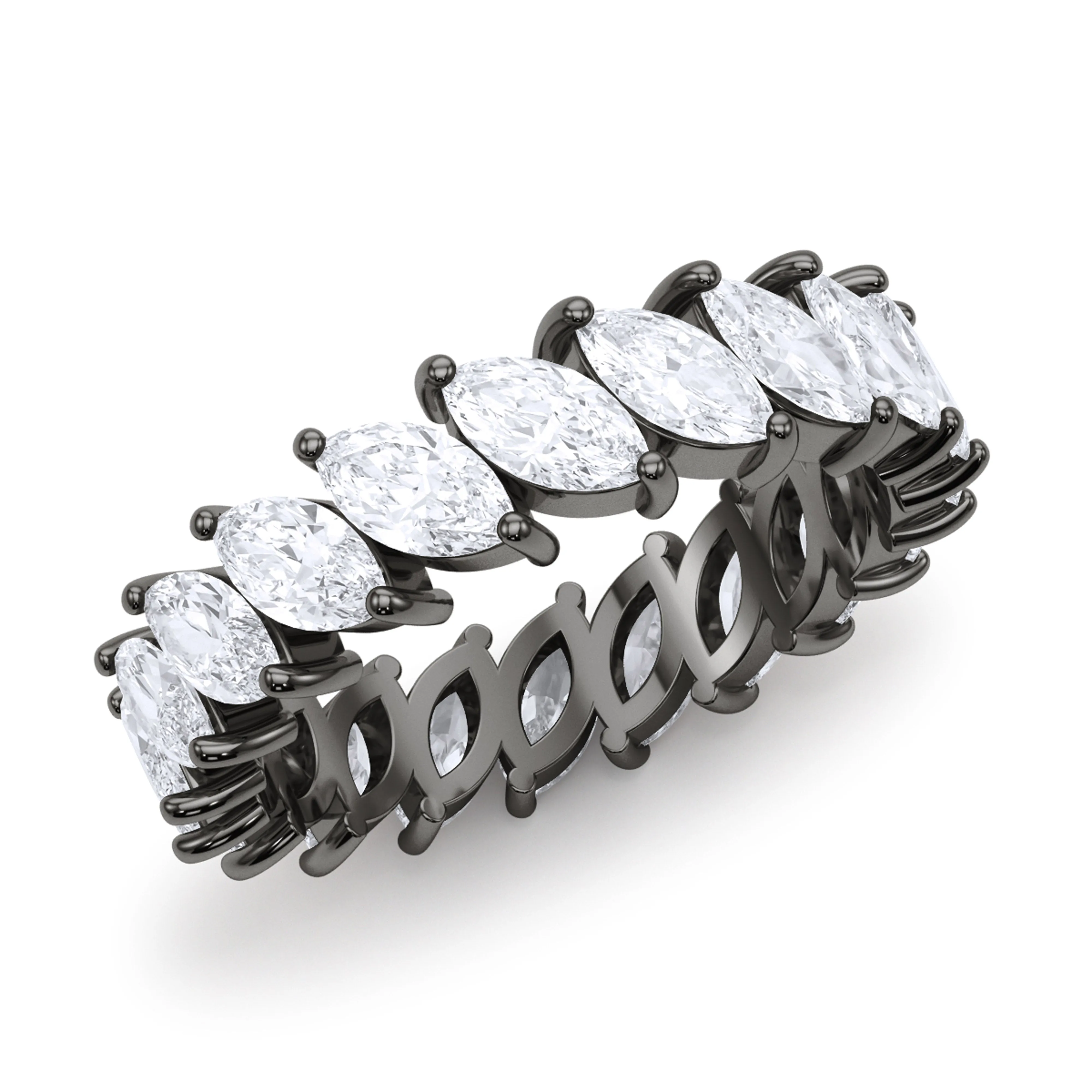 Tilted Marquise Diamond Eternity Band