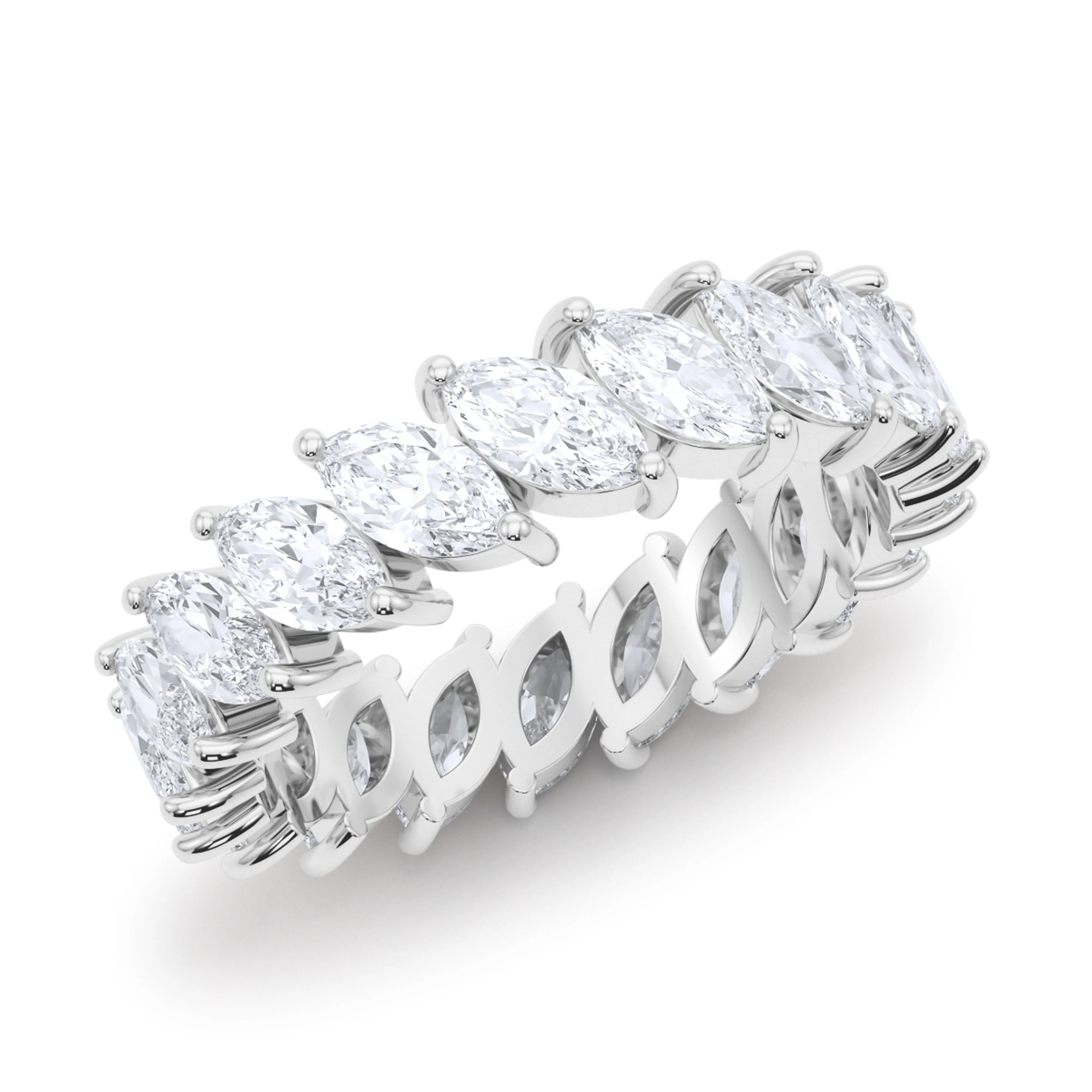 Tilted Marquise Diamond Eternity Band