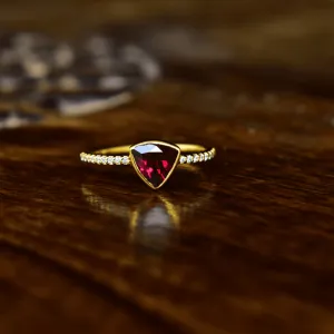 Trillion Tango - Rhodolite Garnet Ring