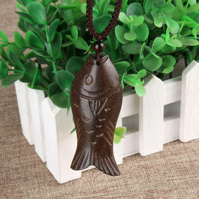 Vintage Necklace Big Pendant Ethnic Necklace Wooden Fish Long Necklace Ethnic Jewelry Maxi Necklace For Women Wholesale Price