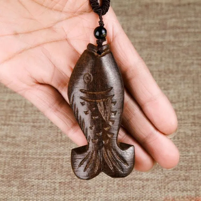 Vintage Necklace Big Pendant Ethnic Necklace Wooden Fish Long Necklace Ethnic Jewelry Maxi Necklace For Women Wholesale Price