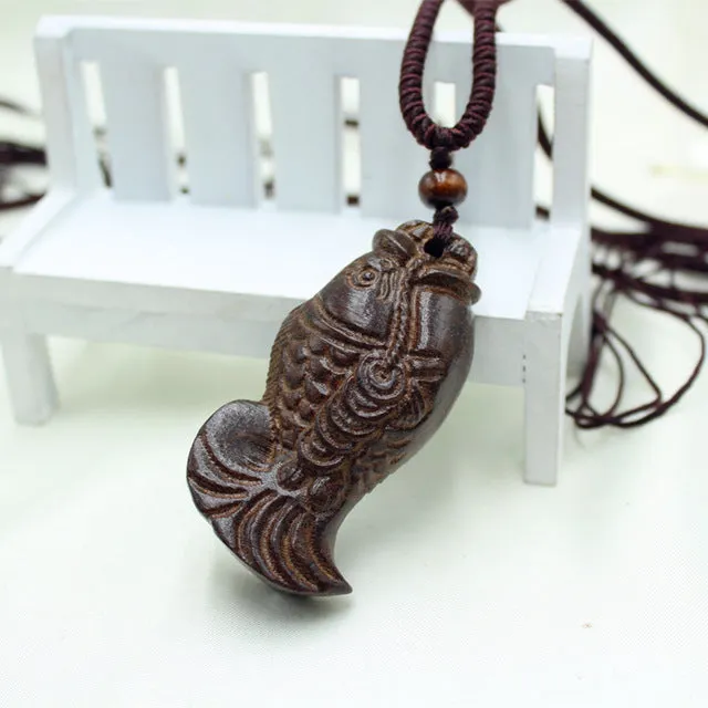 Vintage Necklace Big Pendant Ethnic Necklace Wooden Fish Long Necklace Ethnic Jewelry Maxi Necklace For Women Wholesale Price